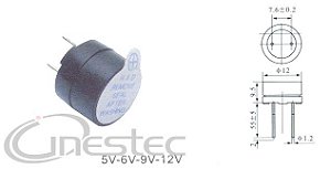 BUZZER 12MM  6V  CONTINUO