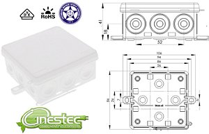 CAIXA JUNCAO KA 012 WH - 86X86X41mm, PP, BRANCO