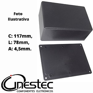 CAIXA PLASTICA 117 (C) x 78 (L) x 45 (A) mm - PRETO