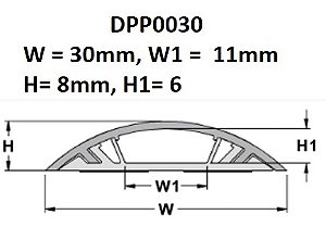 CANALETA PARA PISO AUTO ADESIVO 30X11 MM - CINZA, 1M