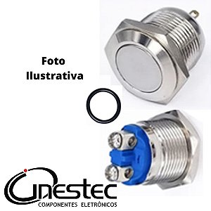 CHAVE BOTAO ANTIVANDALISMO 16mm SEM TRAVA - NA - INOX