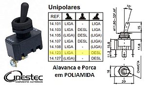 CHAVE ALAVANCA POLIAMIDA UNIPOLAR 2P 2T 15A 14123