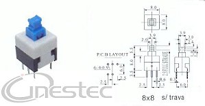 CHAVE LIGA DESLIGA SEM TRAVA  8 X 8MM