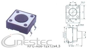 CHAVE TACTIL KFC-A06  12 X 12 X 4,3  4T