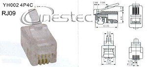 CONECTOR / PLUG RJ11 4 VIAS 4P4C  PARA HAND SET