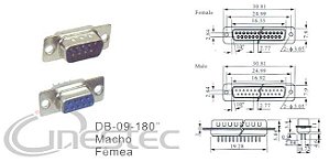 CONECTOR DB9 MACHO SOLDA FIO