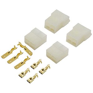 CONECTOR EMENDA MACHO E FEMEA 4 VIAS - FASTON