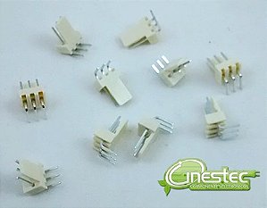 CONECTOR KK 03 PINOS 90 graus 2,54 mm