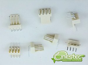 CONECTOR KK 04 PINOS 90 graus 2,54MM  CADA 5 PECAS  251204WR054