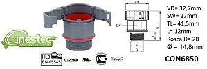 CONEXAO RAPIDA COM CONTRA PORCA NW17  M20X1,5  CINZA