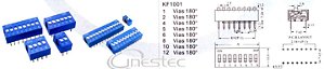 DIP SWITCH 6 VIAS  180 graus  AZUL