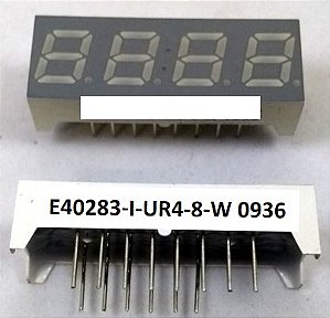 DISPLAY 4 DIGITOS ANODO COMUM 7 SEG. VERMELHO  E40283-I-UR4-8-W