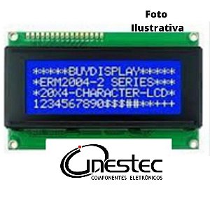 DISPLAY LCD 20 x 4 COM BACK LIGHT AZUL E LETRAS BRANCAS