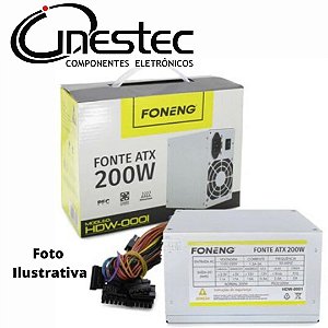 FONTE ATX PARA PC - BIVOLT - 200W