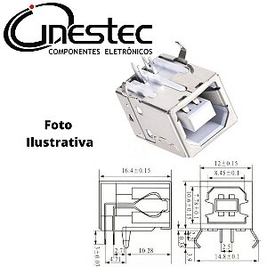 JACK CONECTOR USB B FEMEA - PCI 90° - YH-USB-03