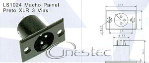 JACK CANON/XLR MACHO METALICO PAINEL PRETO LS-1024