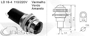 LAMPADA OLHO DE BOI VERDE 110V  LD16-4