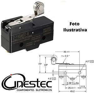 MICROSWITCH 15A x 250V COM ROLDANA Z-15GW2-B