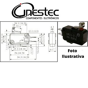 MICROSWITCH 16AX250V COM ROLDANA KW11-7-2 - 14mm