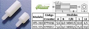 PARAFUSO ESPACADOR HEXAGONAL COM ROSCA - HTS-310