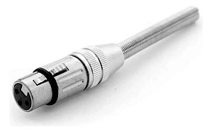 PLUG CANON/XLR FEMEA COM MOLA PROFISSIONAL 3 VIAS