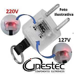 PLUG IDENTIFICADOR DE TENSAO 110V OU 220V - TIPO CHAVEIRO