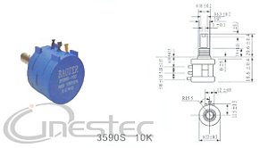 POTENCIOMETRO  ROTATIVO 1K 10 VOLTAS 3590S