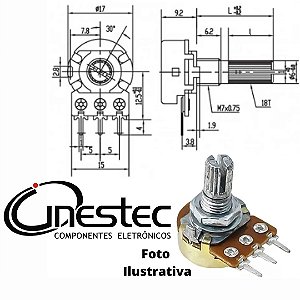 POTENCIOMETRO ROTATIVO 1KB 3 TERMINAIS 16mm  L15 WH148-1