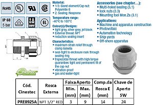 PRENSA CABO -TEC EM PA 6 NPT1/2 COM REDUTOR - PR