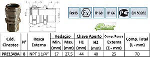 PRENSA CABO ATEX 1F LATAO NIQ NPT1 1/4 COM INSERTO VEDANTE