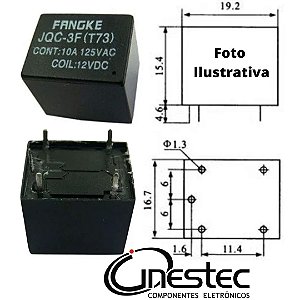 RELE 12V 10A HJR 3FF SZB - CP1CR - A1RC2 - T73 - 1CRDC12V