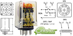 RELE INDUSTRIAL DE ENCAIXE - OP2RA3 - 110VAC