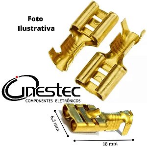 TERMINAL FASTON FEMEA 6,3mm COM TRAVA E COM JANELA A DEZENA