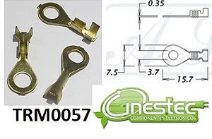 TERMINAL OLHAL PARA CABO 0,2 A 1,0MM / FURO 3,7MM