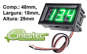 VOLTIMETRO DC 4,5V A 30V - 0,56 POLEGADA - VERDE