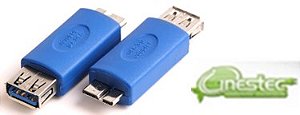 ADAPTADOR  USB A FEMEA X MICRO USB MACHO 5P 3.0