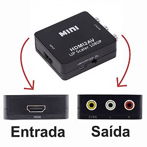 ADAPTADOR / CONVERSOR HDMI FEMEA PARA AV FEMEA