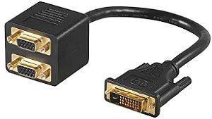 ADAPTADOR DVI 24 1 MACHO  PARA 2 X VGA (DB15HD) FEMEA    FCA-37