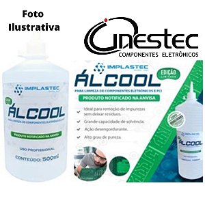 ALCOOL ISOPROPILICO PARA ELETRONICOS E PCI - IMPLASTEC - 500 ml