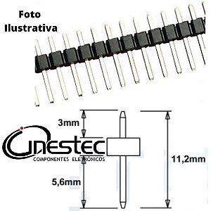 BARRA 40 PINOS TERMINAIS 180° 1x40 x 11,2mm