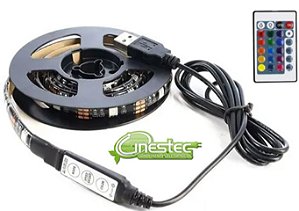 FITA DE LED / STRIP LED 5050 - RGB - IP65 - 2m - USB  COM CONTROLE