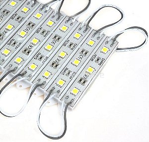 STRIP LED - MODULO / BARRA DE 3 LEDS 5050 - BRANCO QUENTE - 0,72W