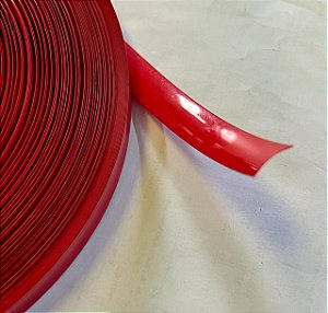 ESPAGUETE TERMORETRATIL PVC 12mm (7,5mm) ESPALMADO VERMELHO o metro