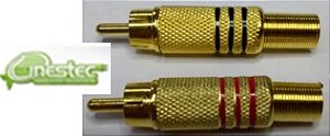 PLUG RCA - MACHO COM MOLA - 6MM - PRETO