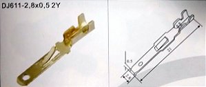 TERMINAL FASTON MACHO COM TRAVA 2,8 X 0,5 mm   DJ-611 CADA 10 PECAS