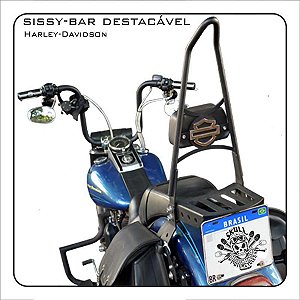 Sissy Bar Destacável Alto SOFTAIL Pneu 200 (Fat Boy até 2017 / FX / Night Train) Harley-Davidson