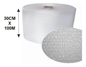 Plástico Bolha Bobina 30cm X 100m 20 Micras - Pronta Entrega