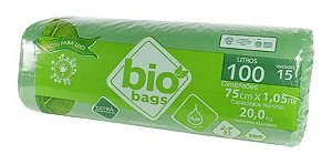 Saco De Lixo Biodegradavel - Verde - 100l - 30unid Biobags