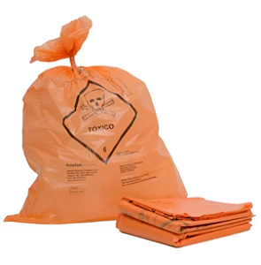 Sacos De Lixo Tóxico Laranja - 100 Litros - 100 Unid