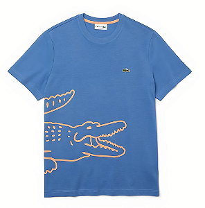 Camiseta Lacoste Silk Blue Crocodillo